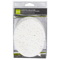 QVS Овальные очищающие спонжи  из натуральной целлюлозы Natural Cellulose Facial Cleansing Sponges (2 шт)