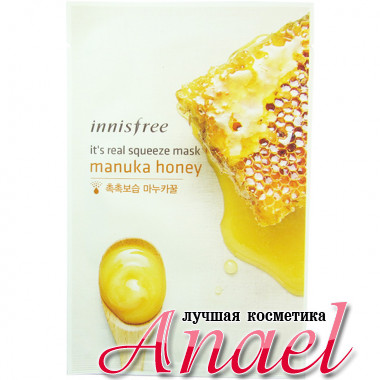 Innisfree Тканевая маска с экстрактом меда It's Real Squeeze Mask Manuka Honey (1 шт / 20 мл)