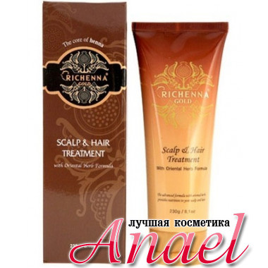 Richenna Маска для волос и кожи головы с комплексом восточных трав Gold Scalp & Hair Treatment (230 гр)