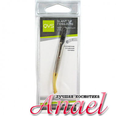 QVS Пинцет с эргономичными скошенными кончиками Slant Tip Tweezers