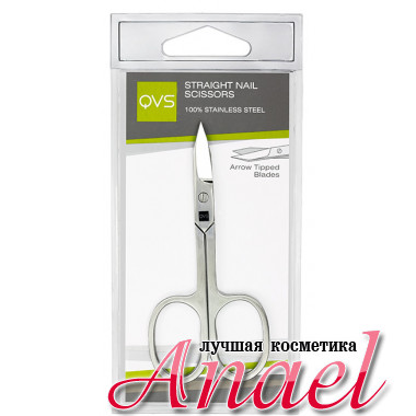 QVS Маникюрные ножницы с прямыми лезвиями и клиновидными кончиками Straight Nail Scissors