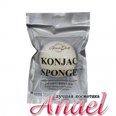 Grace Day Натуральный белый спонж конняку Konjac Sponge White 