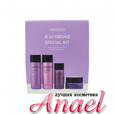 Innisfree Набор антивозрастных миниатюр с экстрактом орхидеи Jeju Orchid Special Kit (4 предмета)																																