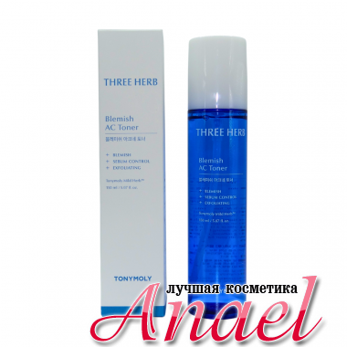 Tonymoly Растительный тонер для проблемной кожи Three Herb Blemish AC Toner (150 мл)