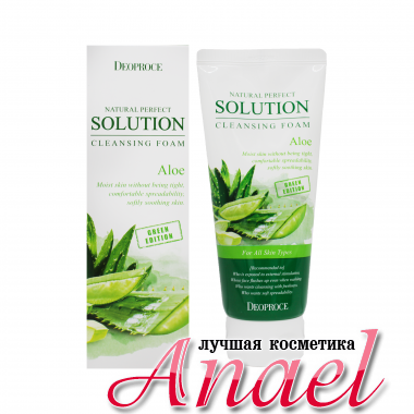 Deoproce Очищающая пенка с экстрактом алоэ Natural Perfect Solution Cleansing  Foam Aloe (170 мл)