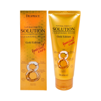 Deoproce Пенка для умывания с золотом и восточными травами Natural Perfect Solution Cleansing Foam Gold Edition (170 мл)