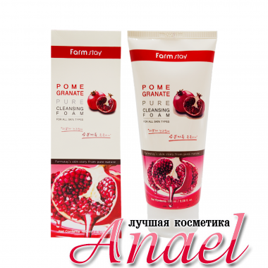 Farm Stay Пенка для умывания с гранатом Pomegranate Pure Cleansing Foam (180 мл)