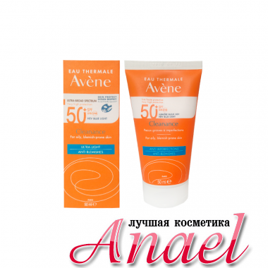 Avene Солнцезащитный крем для комбинированной и жирной кожи, склонной к aкне Cleanance SPF 50+ (50 мл)