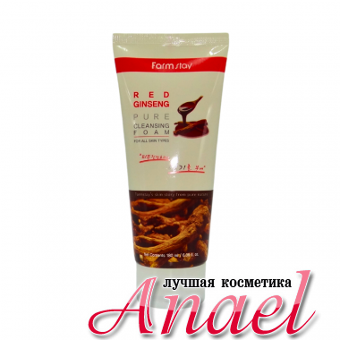 Farm Stay Пенка для умывания с женьшенем Red Ginseng Pure Cleansing Foam (180 мл)