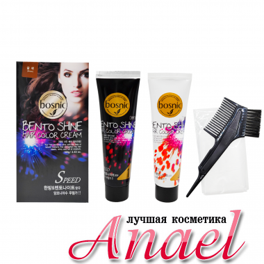 Bosnic Набор безаммиачной крем-маски для волос «Натурально-коричневая» Bento Shine Hair Color Cream (2 предмета) 