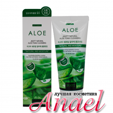 Skinine Jigott Пенка для умывания с экстрактом алое Natural Aloe Foam Cleansing (180 мл)