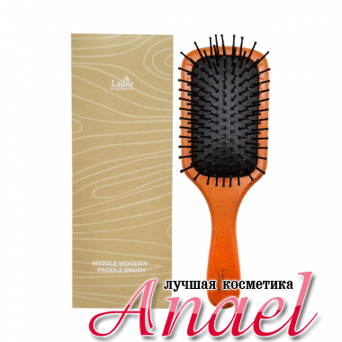 La'dor Деревянная щетка для волос Middle Wooden Paddle Brush