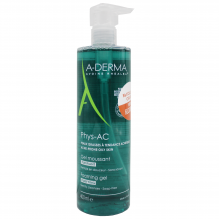 A-Derma Очищающий пенящийся гель для умывания Phys-AC gel moussant (400 мл)