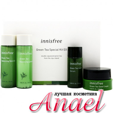 Innisfree Набор миниатюр средств для лица «Зеленый чай» Green Tea Special Kit EX (4 предмета)