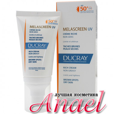 Ducray Солнцезащитный отбеливающий крем против пигментации для сухой кожи c SPF 50+ Melascreen UV Rich Cream (40 мл)