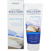 Deoproce Рисовая пенка для глубокой очистки кожи и пор Natural Perfect Solution Cleansing Foam Deep Cleansing Rice (170 гр)