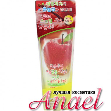 3W Clinic Тонизирующий скраб-пенка «Яблоко» Pure Clean Scrub Foam Cleansing Apple (180 мл)