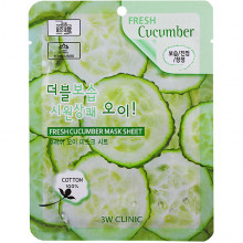 3W Clinic Тканевая маска с экстрактом огурца Fresh Cucumber Mask Sheet (1 шт)