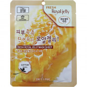 3W Clinic Тканевая маска с королевским желе пчел Fresh Royal Jelly Mask Sheet (1 шт. х 23 гр)