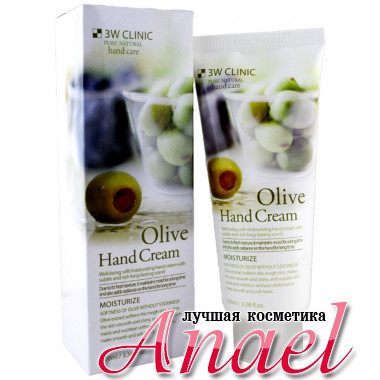 3W Clinic Увлажняющий крем с натуральным экстрактом оливы для рук Pure Natural Olive Hand Cream Moisturize (100 мл)