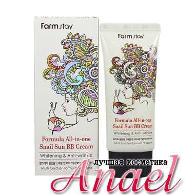 Farm Stay Многофункциональный улиточный BB-крем Formula All-in-one Snail Sun BB Cream SPF50+/PA+++ (50 гр)