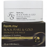 Farm Stay Гидрогелевые патчи под глаза «Черный жемчуг и золото» Black Pearl & Gold Hydrogel Eye Patch (60 шт)