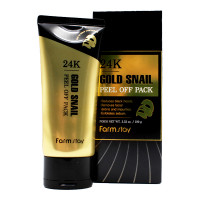 Farm Stay Маска-пленка с коллоидным золотом и муцином улитки для лица 24K Gold Snail Peel Off Pack (100 гр)