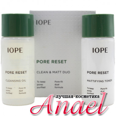 IOPE Дуэт миниатюр «Чистота и матовость» для лица Pore Reset Clean & Matt Duo (2 предмета)