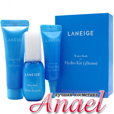 Laneige Набор миниатюр увлажняющих средств для лица и контура глаз «Водяной вал» Water Bank Hydro Kit (3 предмета)