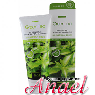 Skinine Jigott Пенка для умывания с  экстрактом зеленого чая для глубокого очищения пор Natural Green Tea Foam Cleansing (180 мл)
