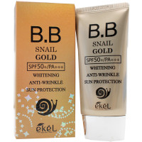 Ekel Антивозрастной отбеливающий BB-крем с улиточным муцином BB Snail Gold Whitening Anti-Wrinkle Sun Protection SPF50+/PA+++ (50 мл)
