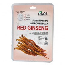 Ekel Увлажняющая ампульная тканевая маска для лица «Женьшень» Super Natural Ampoule Mask Red Ginseng (1 шт х 25 мл)