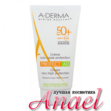 A-Derma Водостойкий солнцезащитный крем без отдушек для атопичной кожи SPF50+ Protect AD Cream (150 мл)