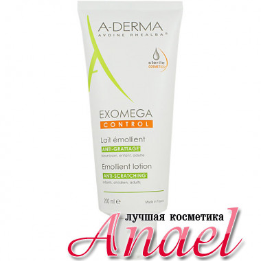 A-Derma Смягчающий лосьон Экзомега для сухой и атопичной кожи Avoine Rhealba Exomega Control D.E.F.I Emollient Lotion Anti-Scratching (200 мл)