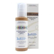 Enough Тональный крем-основа 3 в 1 с коллагеном Тон 21 (Натуральный беж) Collagen Whitening Moisture Foundation 3 in 1 SPF 15 (100 мл)