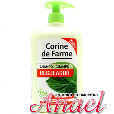 Corine de Farme Шампунь регулирующий с мятой для жирных волос Champo Regulador Menta Cabelos Oleosos (750 мл)