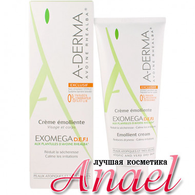 A-Derma Смягчающий стерильный крем Экзомега для сухой и атопичной кожи Avoine Rhealba Exomega D.E.F.I Emollient Cream (200 мл)