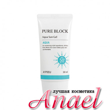 A'Pieu Увлажняющий солнцезащитный гель Pure Block Aqua Sun Gel SPF50+/PA+++ (50 мл)