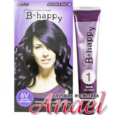 Sewha Интенсивная крем-краска для волос с эффектом ламинирования Тон 6V (синий фиолетовый) B-Happy Hair Color Cream 6V (40 гр)