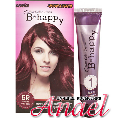 Sewha Интенсивная крем-краска для волос с эффектом ламинирования Тон 5R (рубиновый красный) B-Happy Hair Color Cream 5R (40 гр)