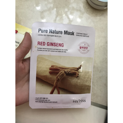 Anskin Secriss Тканевая маска «Женьшень» Pure Nature Mask Red Ginseng (1 шт)